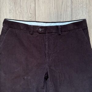 Lauren Ralph Lauren Mens 36x30 Brown Corduroy Pants Flat Front Dress Casual